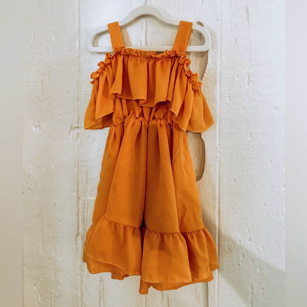 Toddler Summer Gold off the Shoulder Sundress